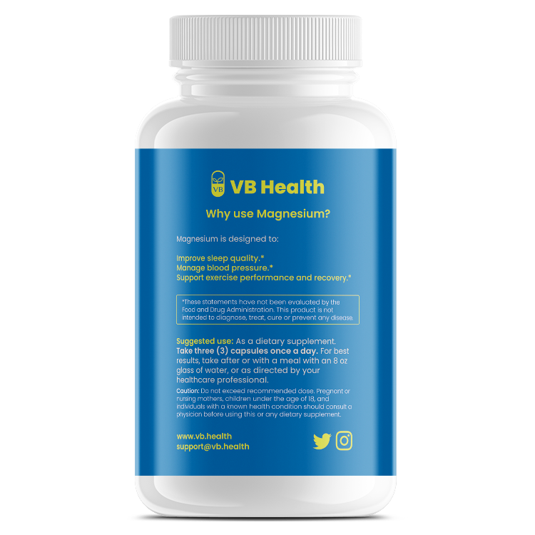 Magnesium Glycinate - 275 mg/serving - 1 month supply
