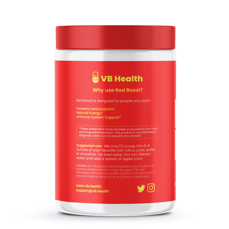Red Boost Superfood Powder: 19 Fruits & Berries - 30 Daily Servings