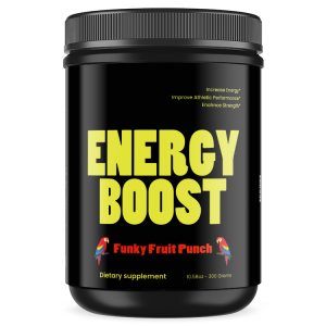 Energy Boost is formulated to give sustained, powerful energy without the negative effects that many people experience from Caffeine alone. It's made from natural, clinically researched ingredients including Caffeine, B Vitamins, and other energy stimulating nutrients.