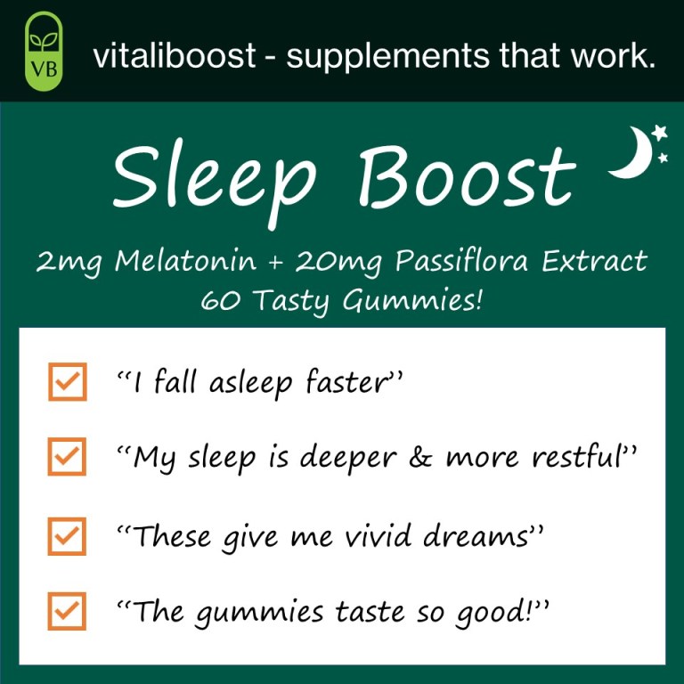 Sleep boost works because Melatonin is a naturally occurring hormone that works with your body's chemistry to promote healthy sleep cycles. Many factors can throw off your natural Melatonin production, like changes in your daily routine, traveling and the blue light emitted from screens. That's where Sleep Boost shines.