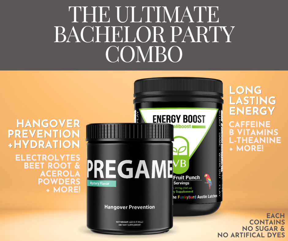 Bachelor Party Hangover Kit: Energy Boost and Hydro Homie Hangover  Prevention Drink Mix