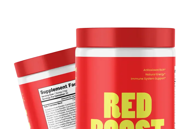 Red Boost provides a daily dose 19 fruits & berries that contain nutrient-rich superfoods. Supports Digestive Health Natural Energy Immune System Support